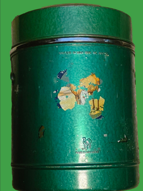 4/$97 Deal! Vintage Camel Green Metal Ice Bucket